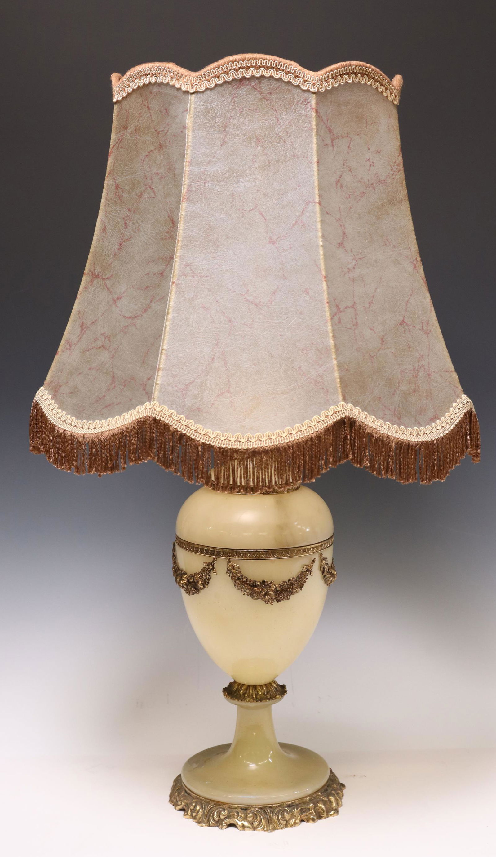 ONYX & GILT METAL MOUNTED ONE-LIGHT TABLE LAMP (1 of 2)