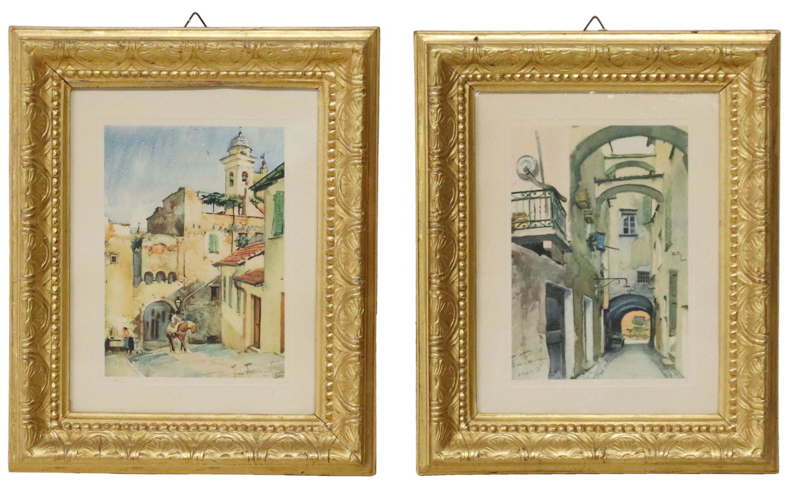 (2) PRINTS ITALIAN SCENIC VIEWS ALASSIO & SAN REMO (1 of 6)