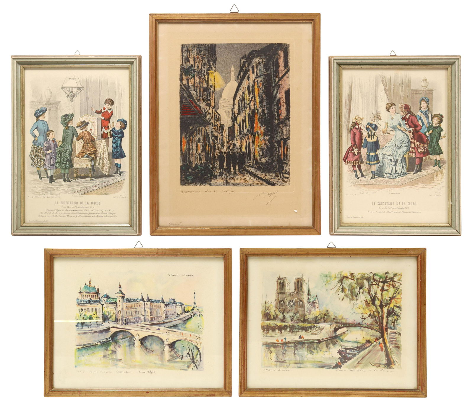 (5) FRAMED PRINTS PARISIAN STREET SCENES, FASHION (1 of 8)