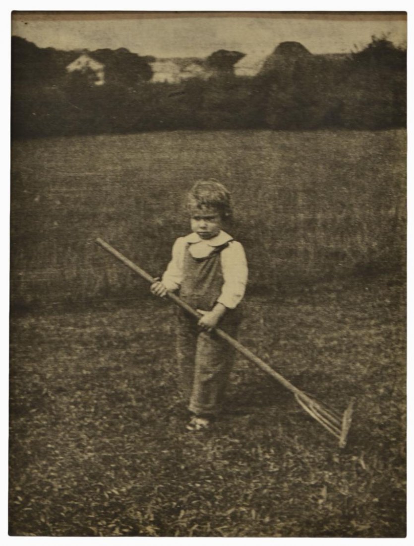 PHOTOGRAPHY, GERTRUDE STANTON KASEBIER (1852-1934): Unframed matted photographic print "Charles O'Malley" by Gertrude Stanton Kasebier (American, 1852-1934), likeness of Charles F. O'Malley grandson of Gertrude Kasebier, his name written on verso, sigh