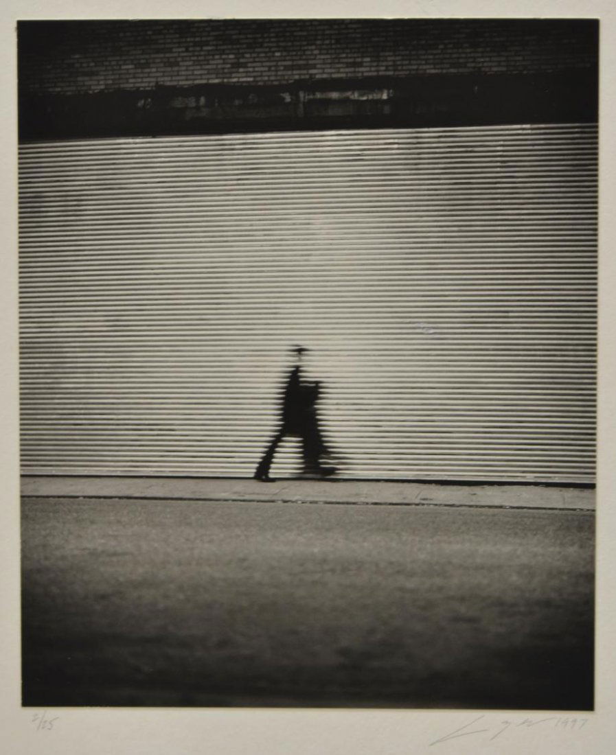PHOTOGRAPHY, "BETHUNE STREET", JASON LANGER: Unframed matted mounted gelatin silver print, "Bethune Street", pencil signed, dated, numbered in lower margin, "Langer, 1997, #2 of 25 (Jason Langer, American, b. 1967), signed again at verso with ti