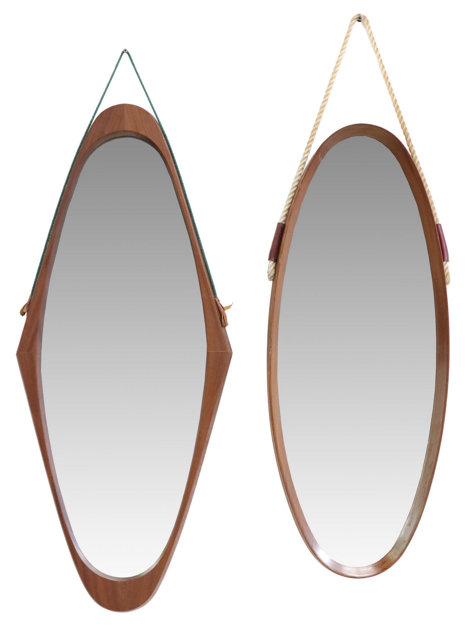 (2) ITALIAN MID-CENTURY MODERN TEAK MIRRORS (1 of 3)