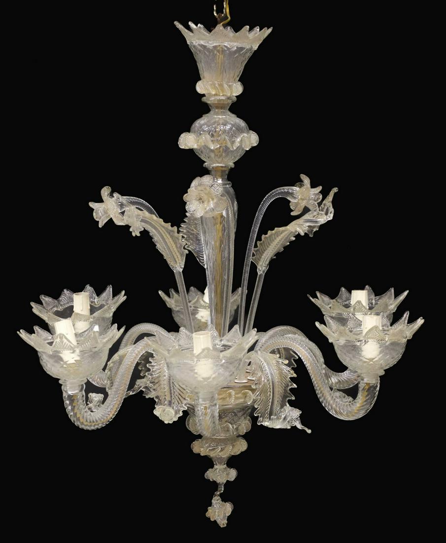 ITALIAN MURANO GLASS SIX-LIGHT CHANDELIER (1 of 2)