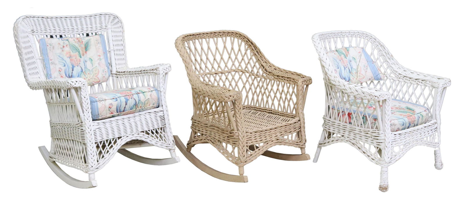 (3) PAINTED WICKER ARMCHAIR & ROCKING CHAIRS (1 of 3)