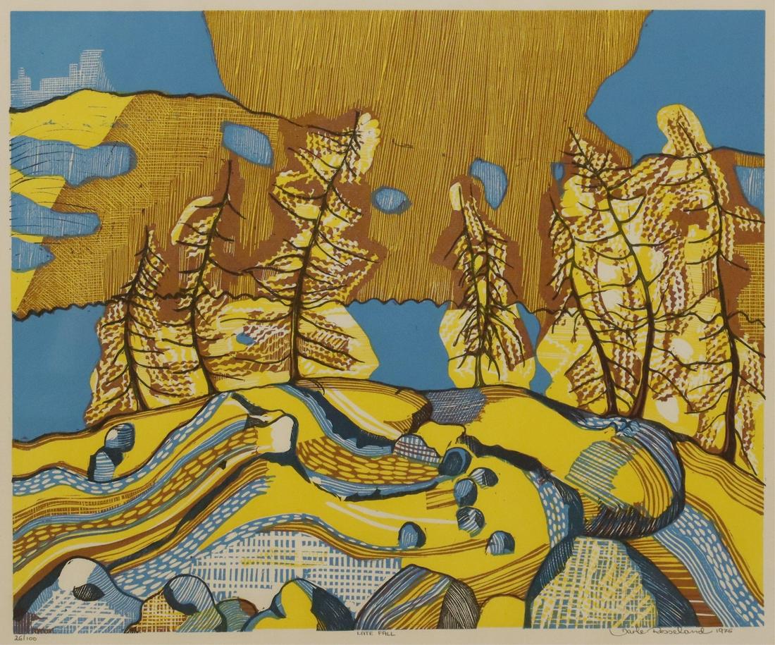 JARLE ROSSELAND (B.1952) MODERN WOODCUT LATE FALL (1 of 7)