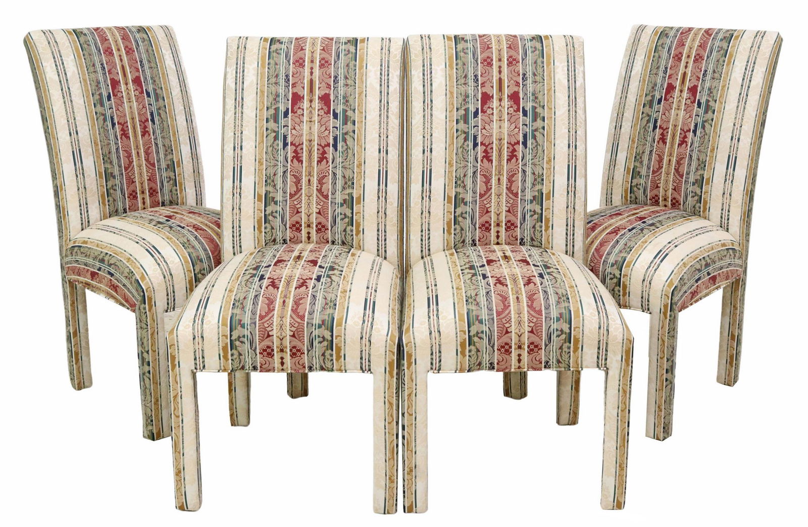(4) POSTMODERN UPHOLSTERED HIGHBACK DINING CHAIRS (1 of 3)
