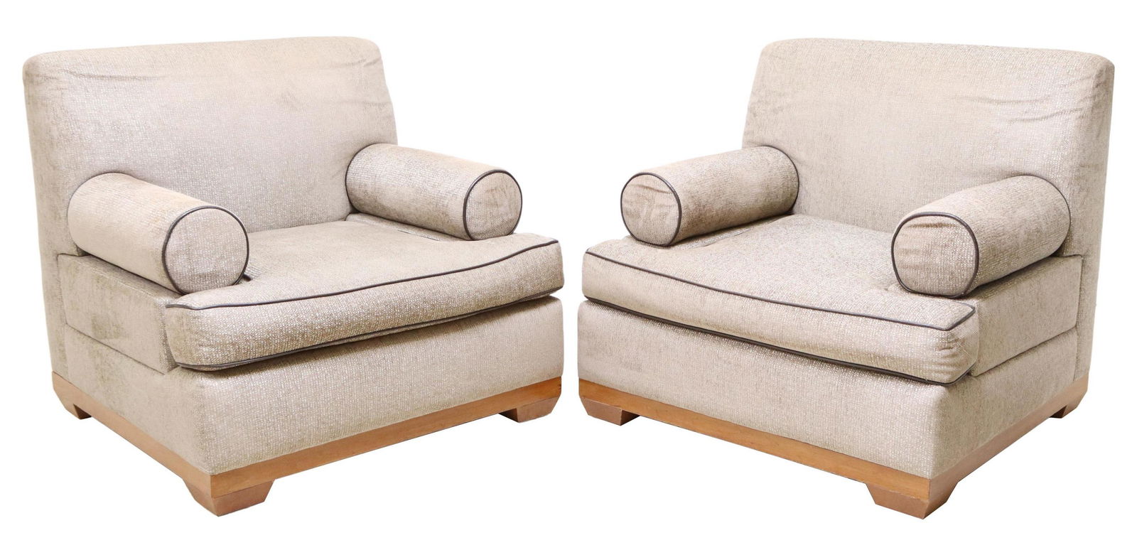 (2) ERIC BRAND UPHOLSTERED CLUB CHAIRS (1 of 4)