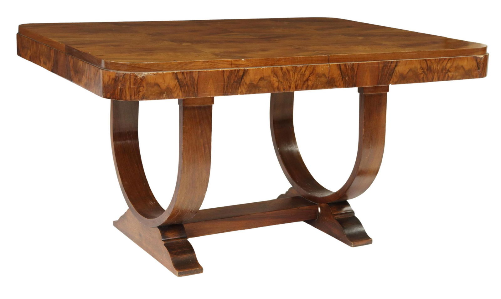 ART DECO BURLED WALNUT EXTENSION TABLE (1 of 5)