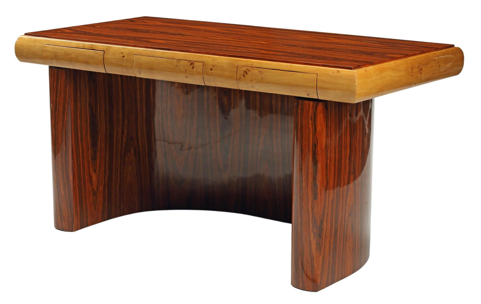 LARGE ART DECO STYLE TWO-TONE DESK (1 of 4)
