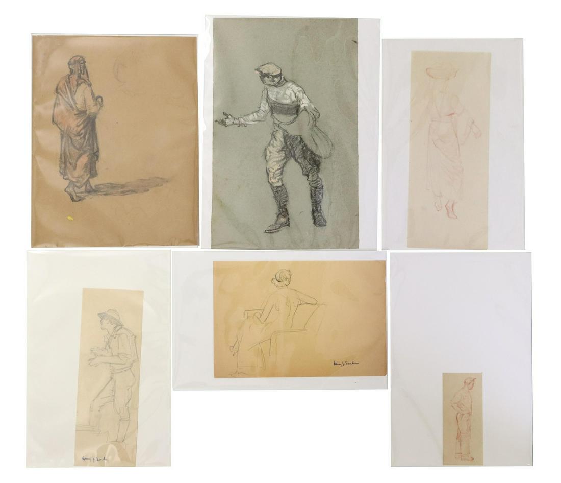 (6) HENRY JAMES SOULEN (D.1965) STUDIES & SKETCHES (1 of 8)