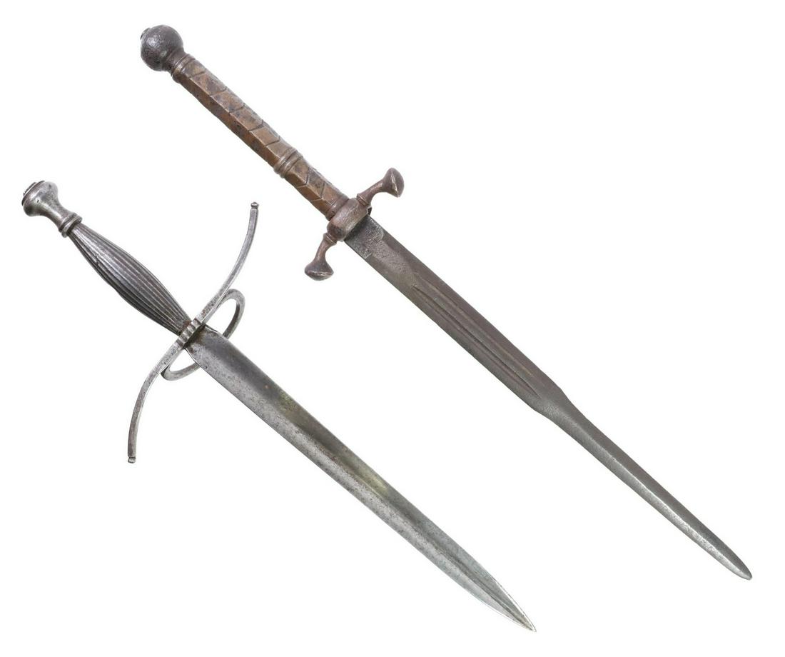 (2) PARRYING DAGGERS, COLICHEMARDE & TREFOIL BLADE (1 of 4)