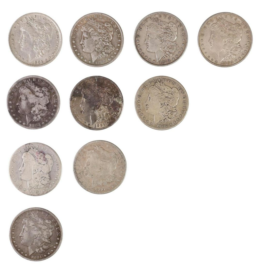 (10) MORGAN SILVER DOLLARS (1 of 2)