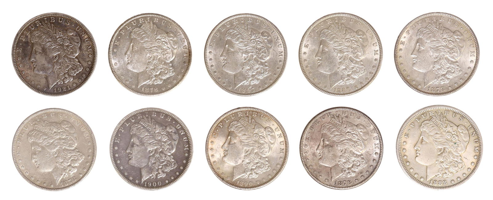 (10) MORGAN SILVER DOLLARS (1 of 2)