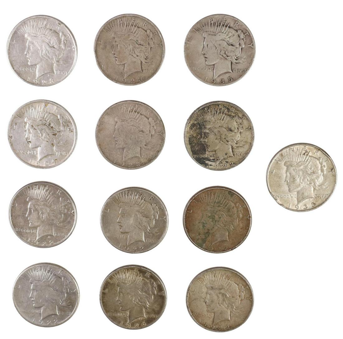 (13) PEACE SILVER DOLLARS (1 of 2)