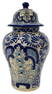 TALAVERA TIN-GLAZED EARTHENWARE LIDDED URN, MEXICO