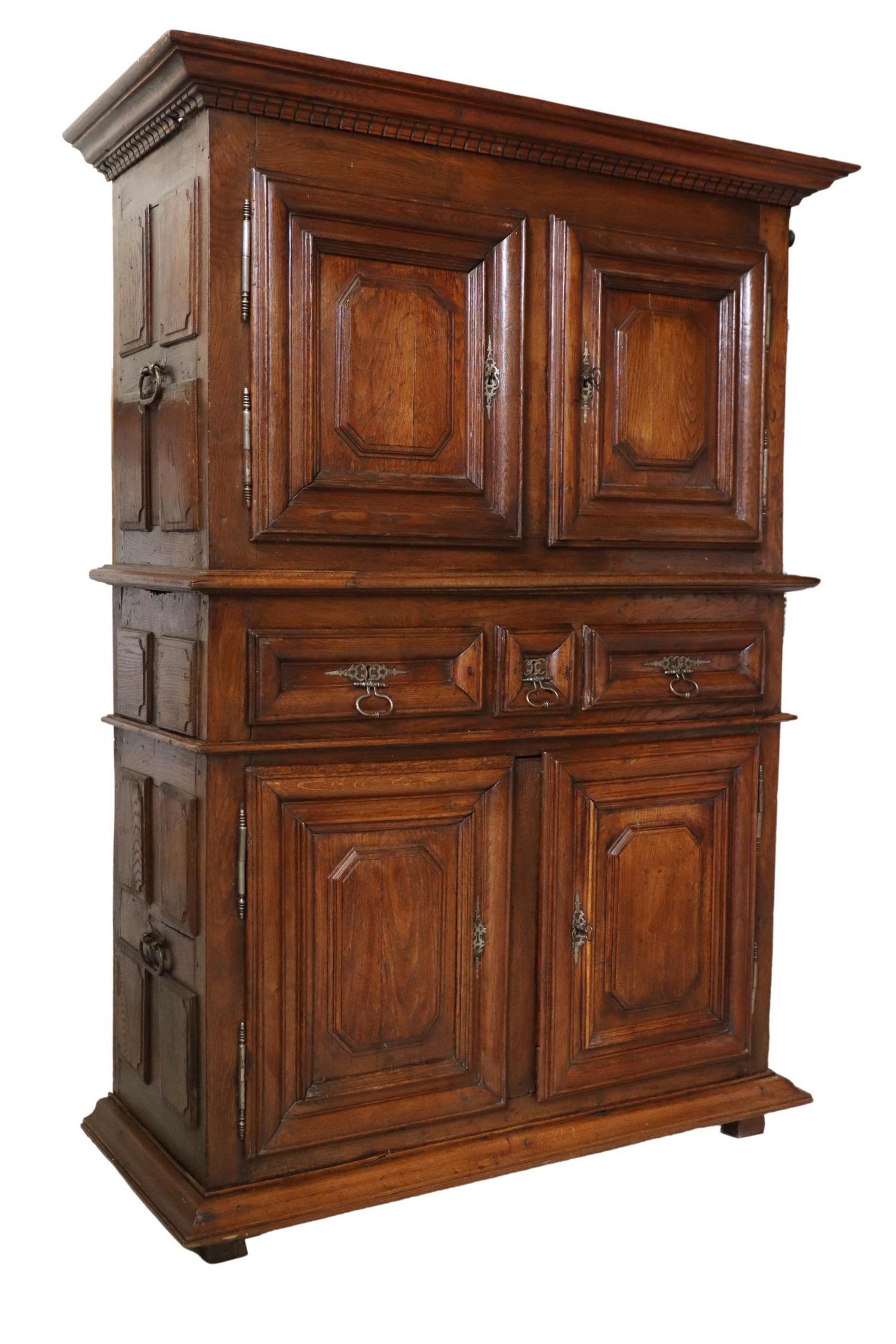 FRENCH PROVINCIAL PANELED OAK CABINET 18TH/19TH C. (1 of 5)