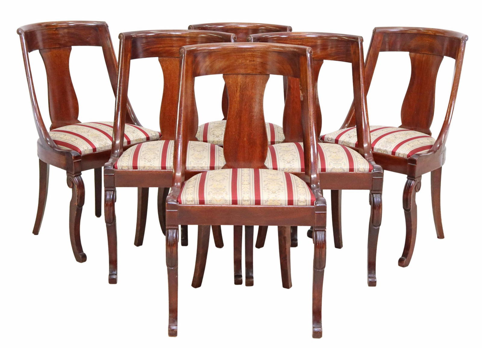 (6) FRENCH EMPIRE STYLE MAHOGANY DINING CHAIRS (1 of 3)
