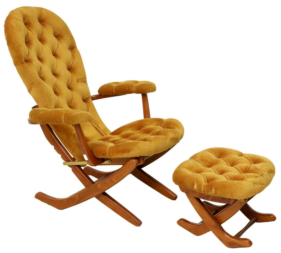 (2) FRENCH POLYCONFORT ARMCHAIR & OTTOMAN (1 of 3)