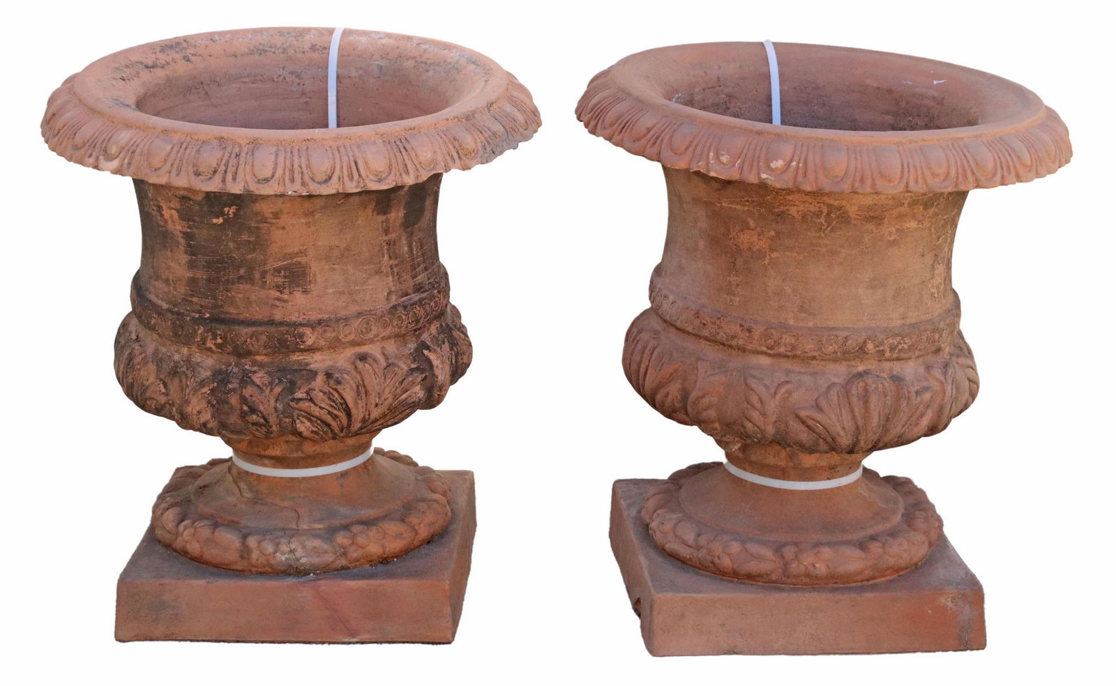 (2) TERRACOTTA CAMPANA-FORM JARDINIERES (1 of 3)