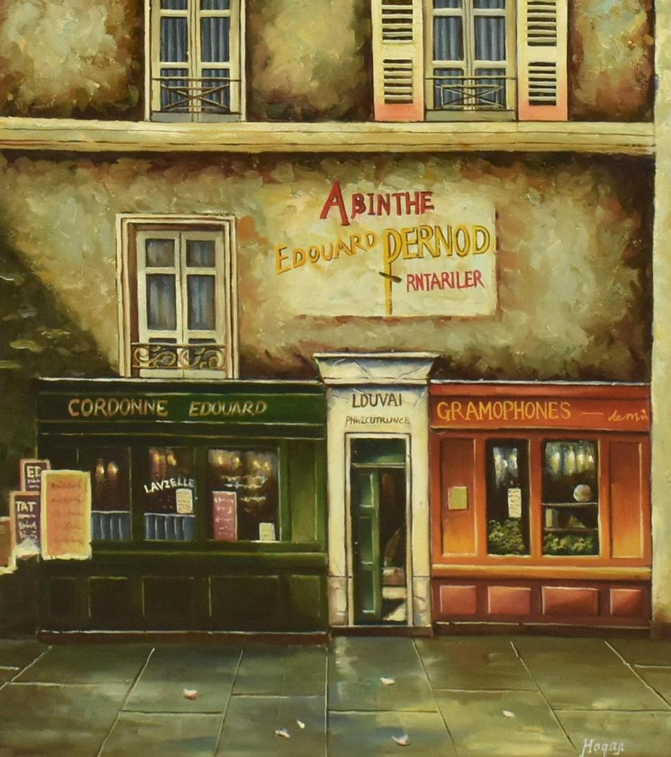 FRAMED OIL PAINTING, PARIS STOREFRONTS (1 of 5)
