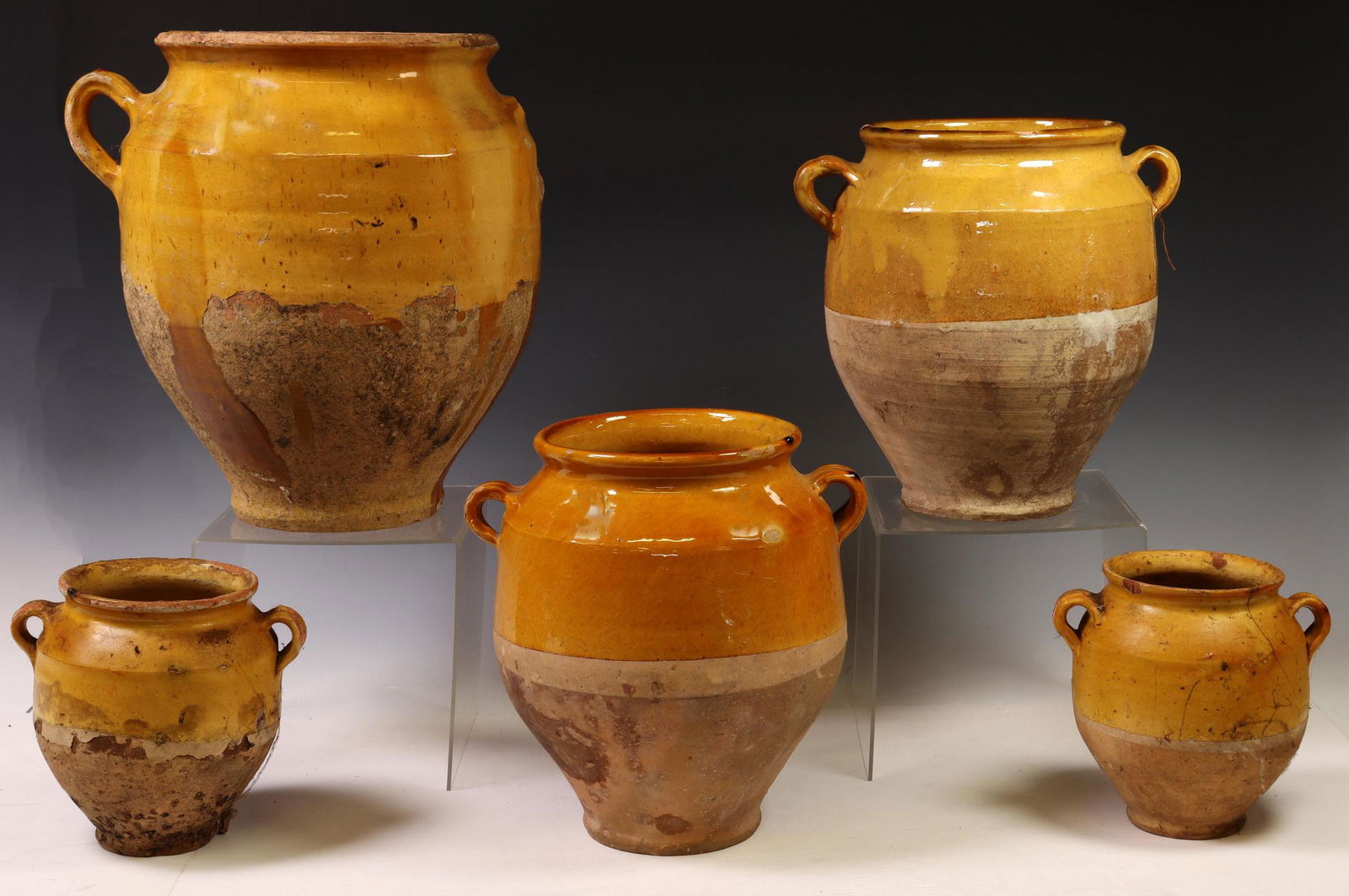 (5) FRENCH PROVINCIAL GLAZED CONFIT POTS (1 of 3)