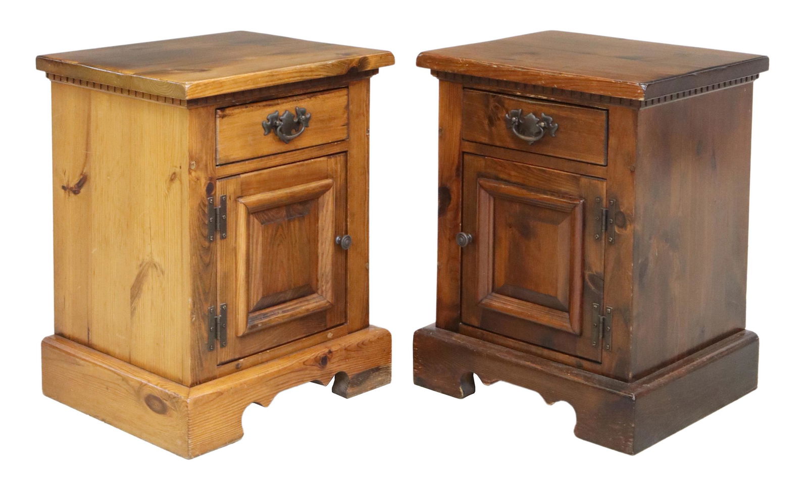 (2) RUSTIC PINE BEDSIDE CABINETS (1 of 6)