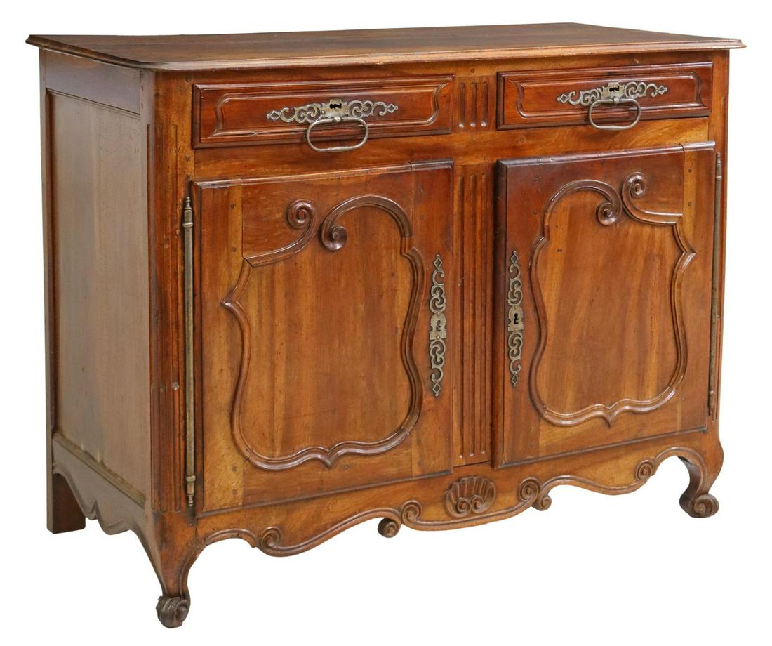 FRENCH PROVINCIAL LOUIS XV STYLE WALNUT SIDEBOARD (1 of 6)