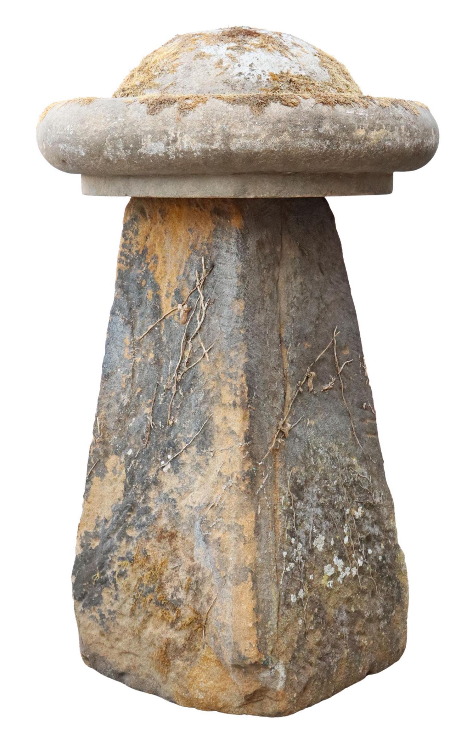 ENGLISH MUSHROOM-FORM STADDLE STONE, 35.5"H (1 of 3)