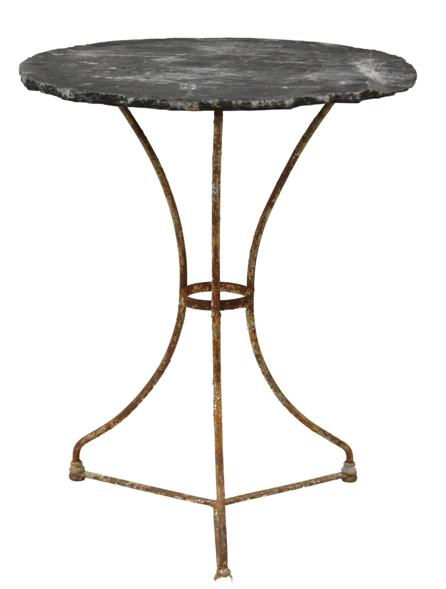 FRENCH SLATE TOP & IRON BISTRO TABLE (1 of 3)