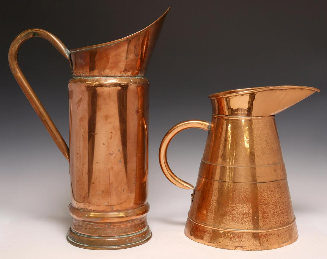 (2) LARGE FRENCH COPPER WATER JUGS/ PITCHERS (1 of 2)