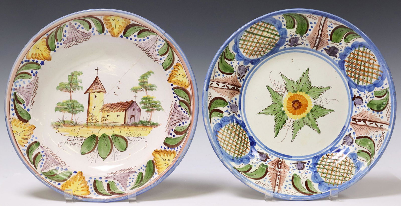 (2) SPANISH TALAVERA POTTERY CHARGERS (1 of 4)