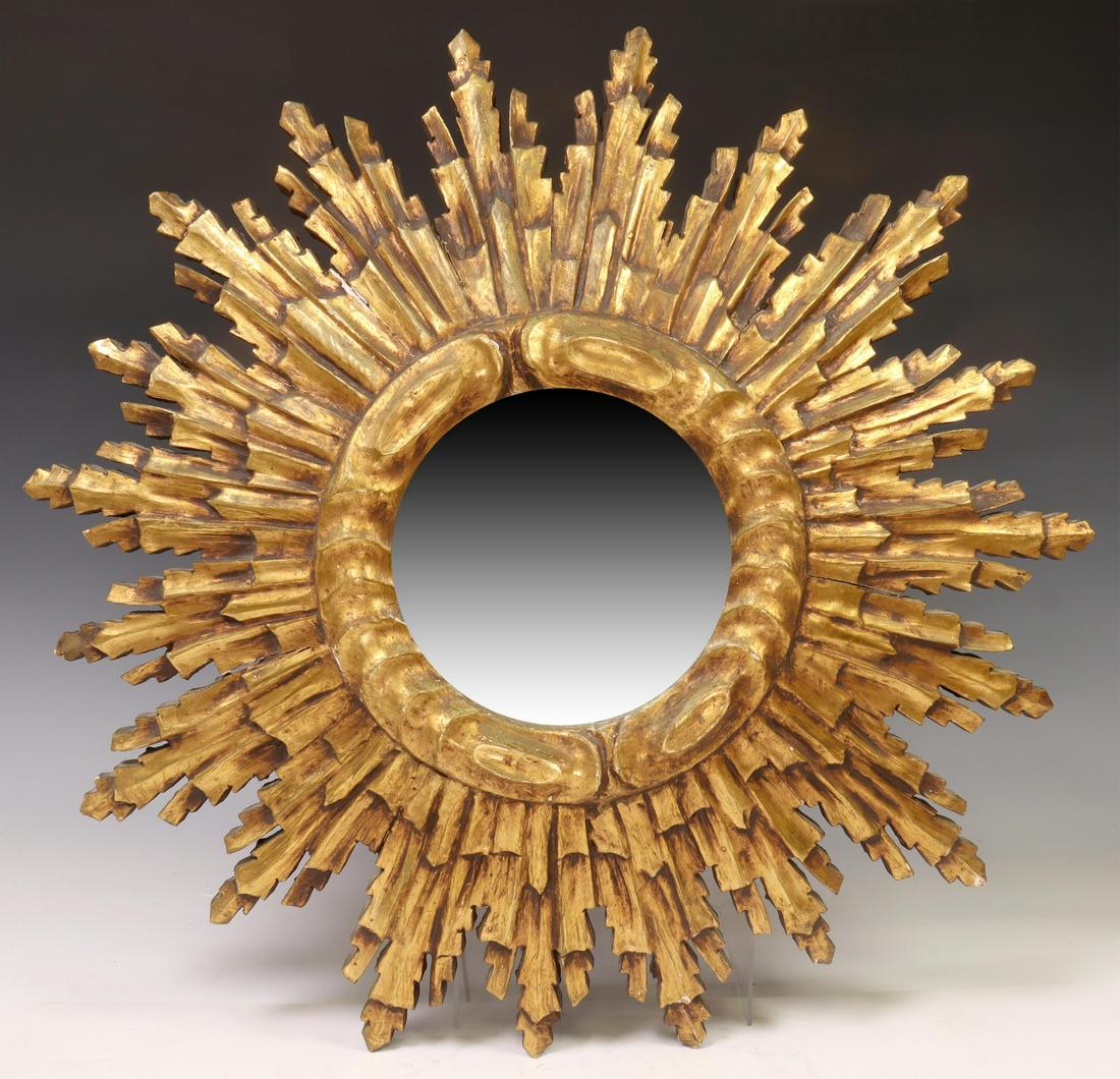 FRENCH GILTWOOD SUNBURST MIRROR, 24"DIAM (1 of 3)