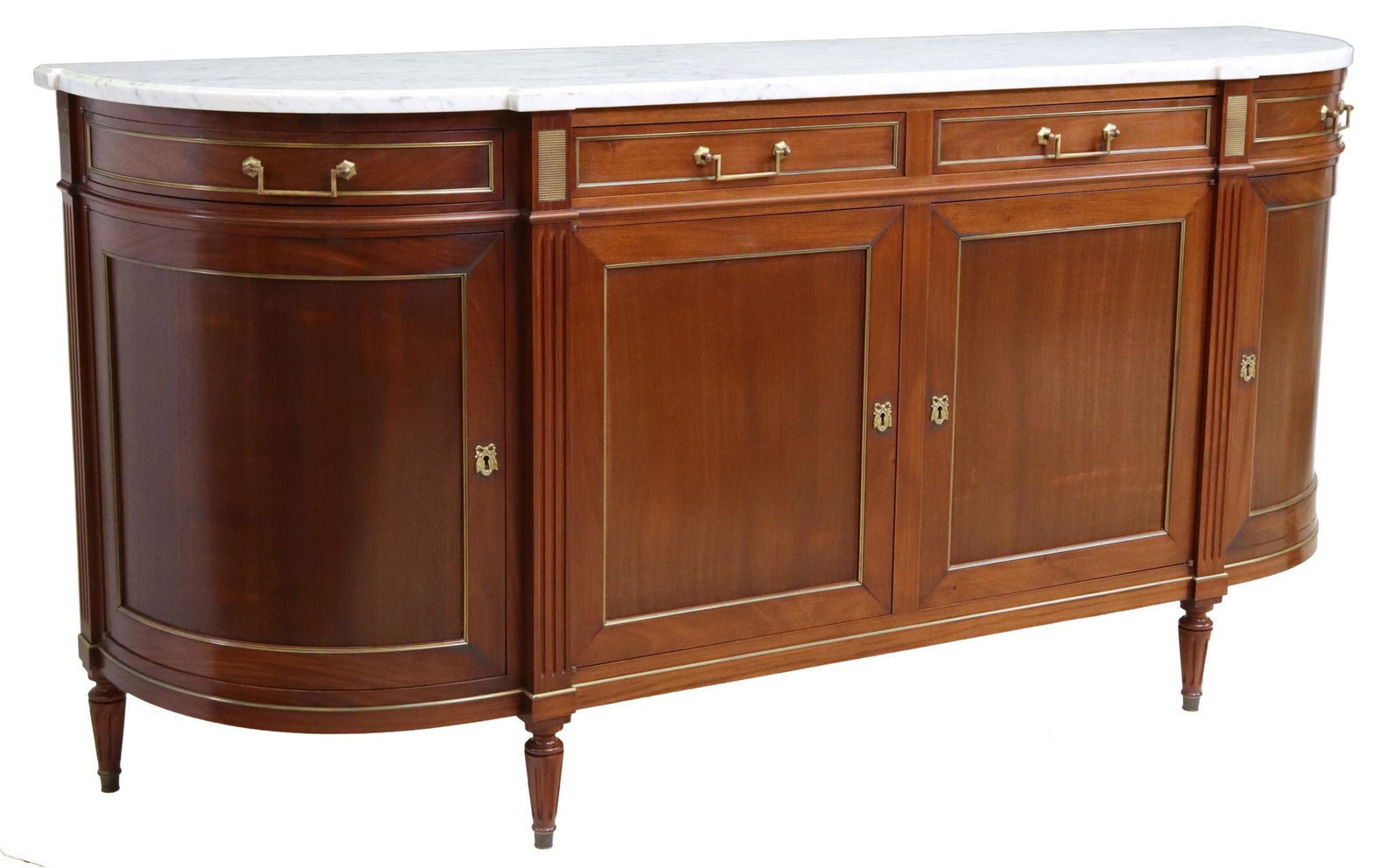 LOUIS XVI STYLE MARBLE-TOP MAHOGANY SIDEBOARD (1 of 6)