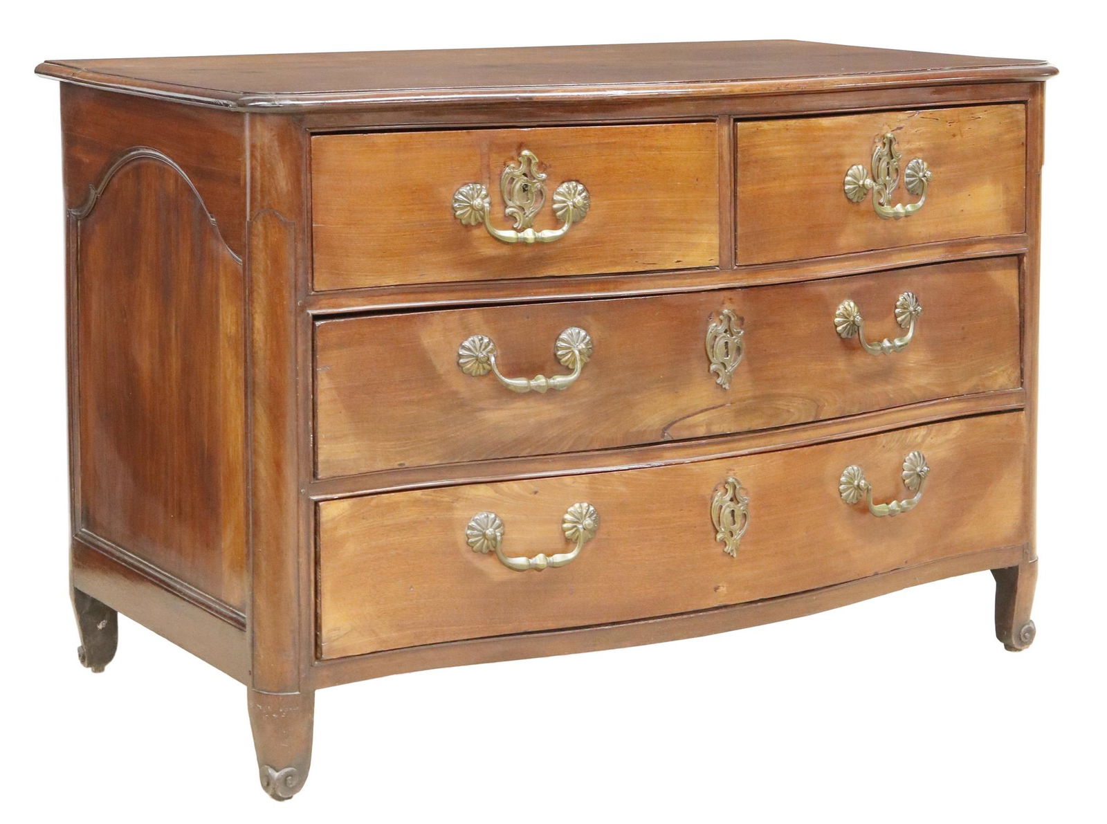 FRENCH LOUIS XIV STYLE WALNUT FOUR-DRAWER COMMODE (1 of 5)