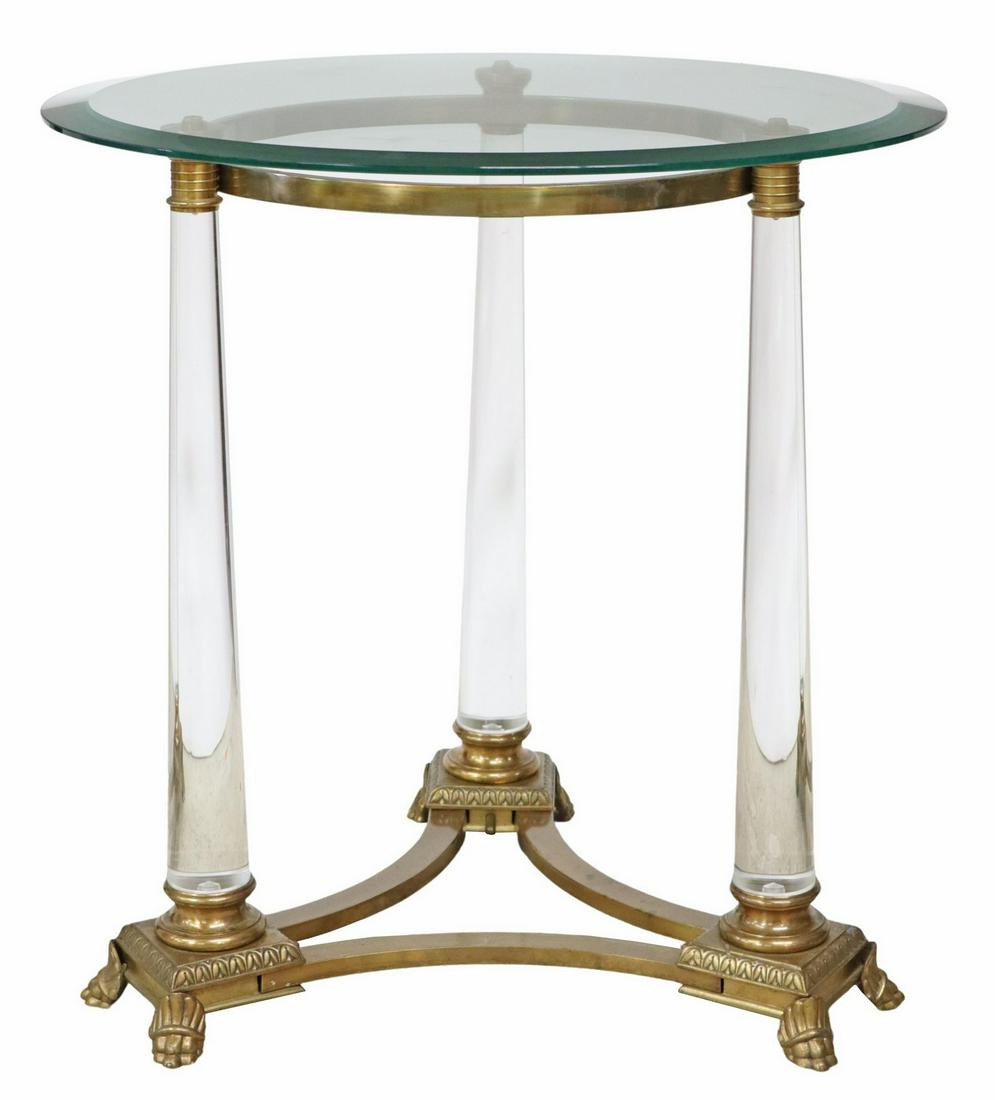 EMPIRE STYLE GILT METAL & GLASS TOP CENTER TABLE (1 of 3)
