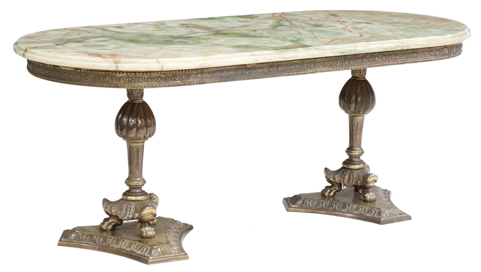 ITALIAN GILT METAL & ONYX TOP COFFEE TABLE (1 of 4)