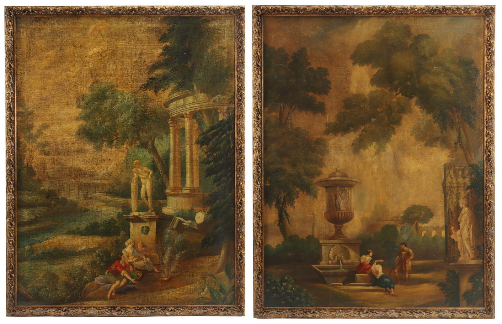 (2) FRAMED PAINTINGS CAPRICCIO OF CLASSICAL RUINS (1 of 5)