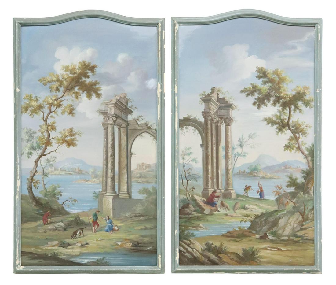 (2) ITALIAN SCHOOL CAPRICCIO OF CLASSICAL RUINS (1 of 2)