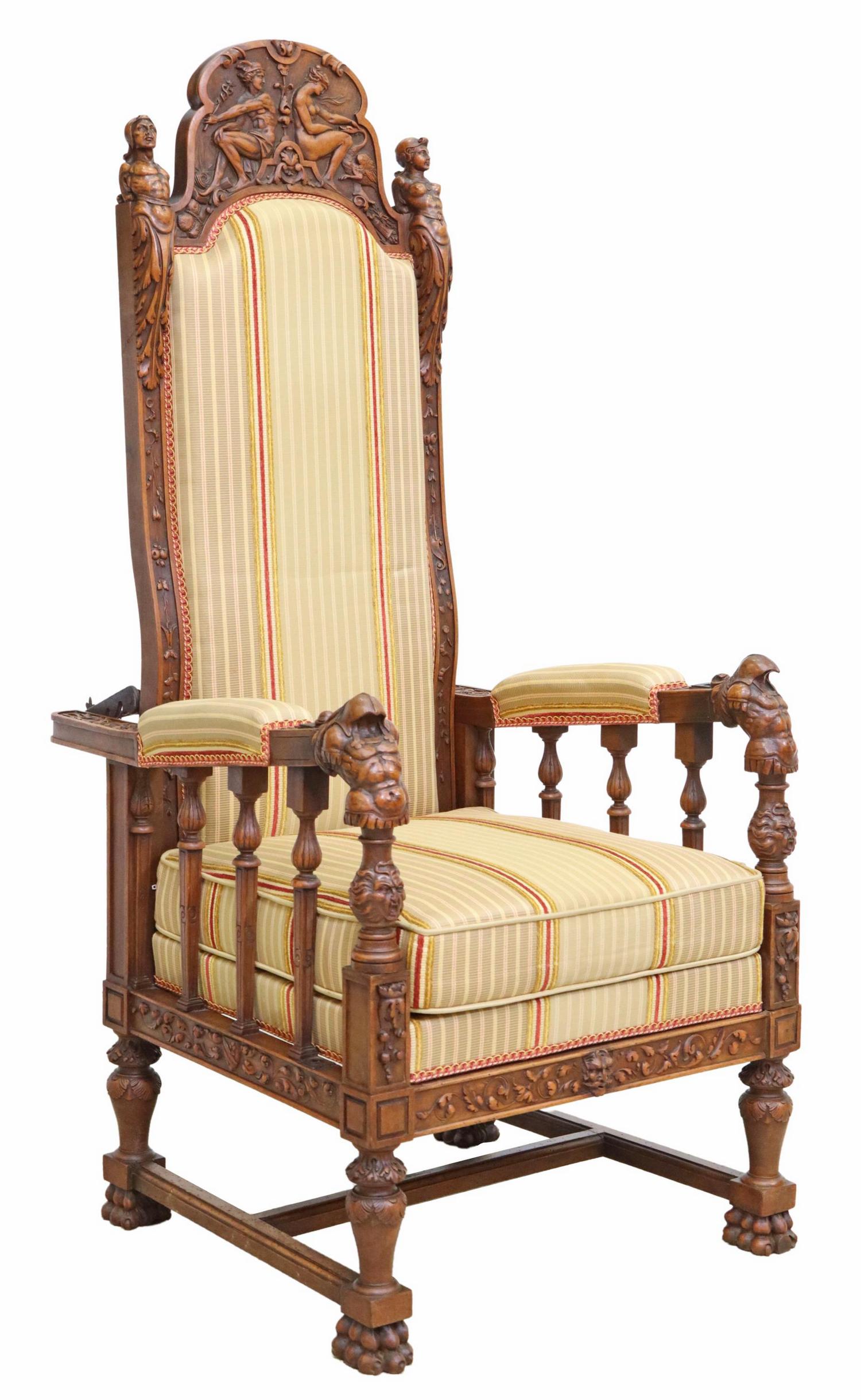 FRENCH NEOCLASSICAL UPHOLSTERED RECLINING ARMCHAIR (1 of 6)