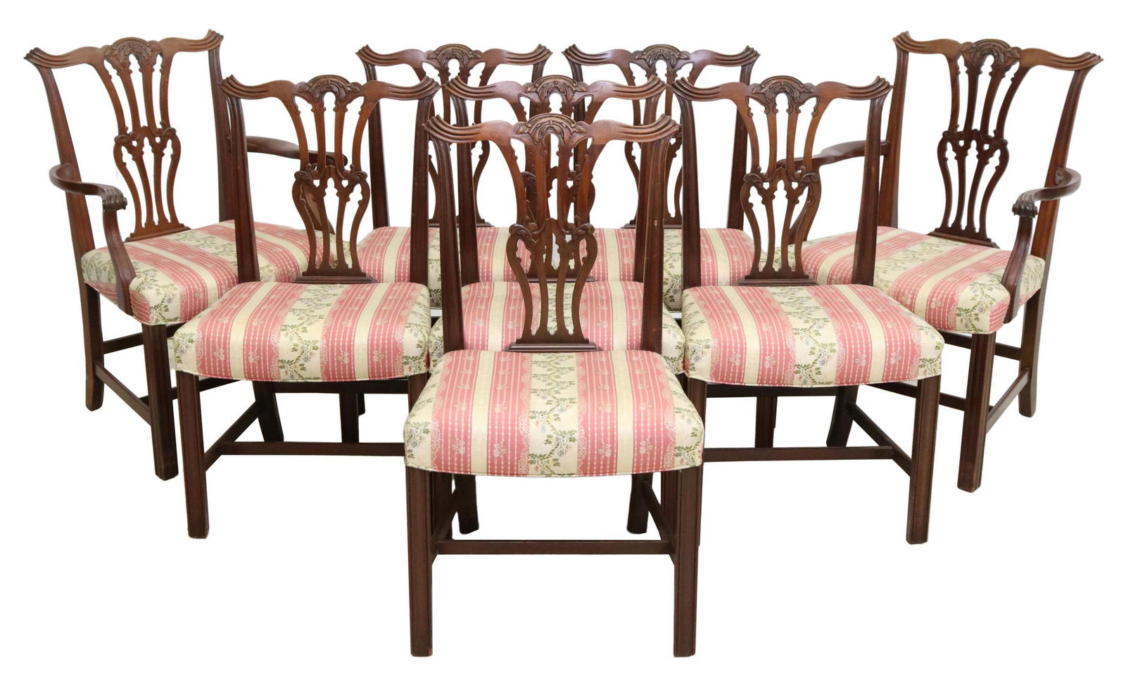 (8) CHIPPENDALE STYLE MAHOGANY DINING CHAIRS (1 of 3)