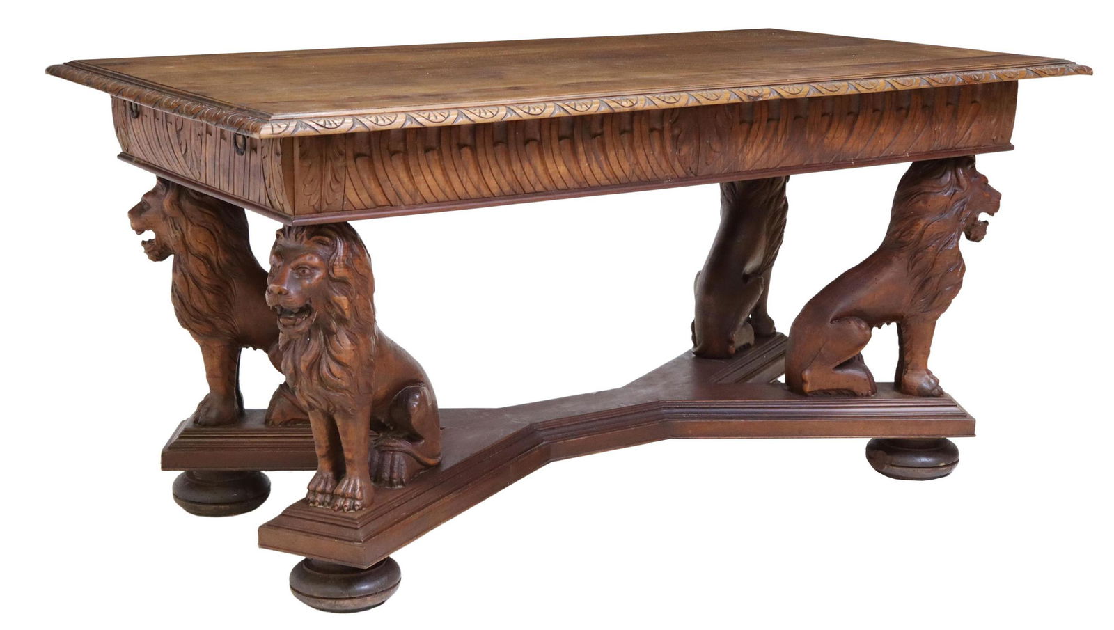 ITALIAN RENAISSANCE REVIVAL CARVED LIONS TABLE (1 of 5)
