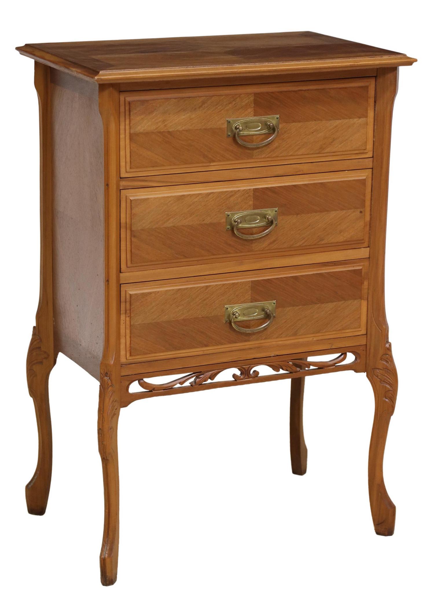 FRENCH ART NOUVEAU WALNUT SIDE CABINET (1 of 5)