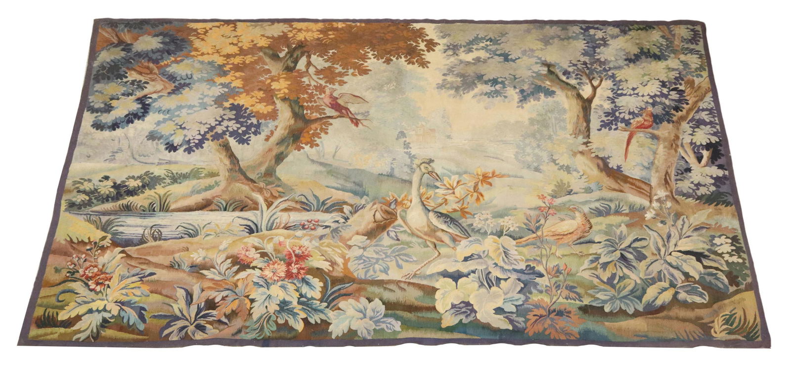 FRENCH WOVEN VERDURE TAPESTRY, 85" X 117" (1 of 3)