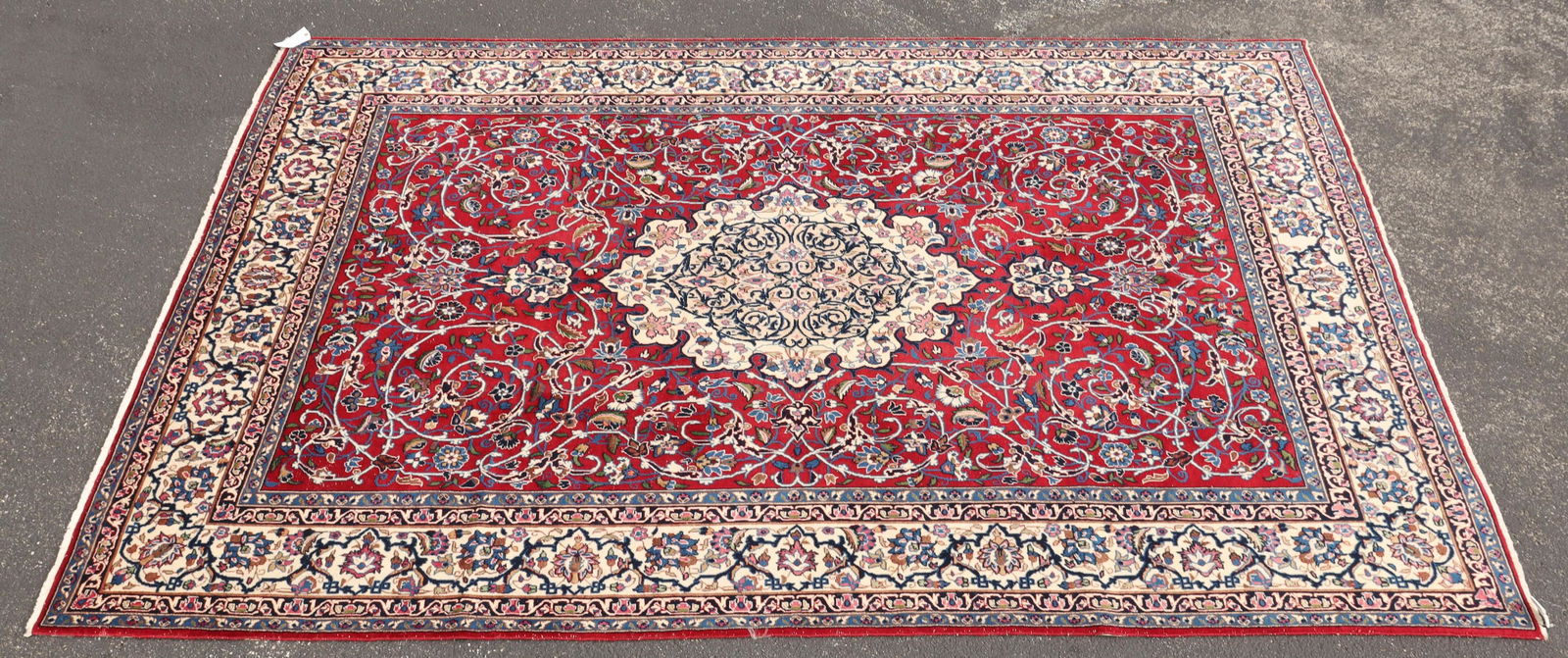 HAND TIED PERSIAN YAZD RUG, 11'5" X 8'1" (1 of 5)