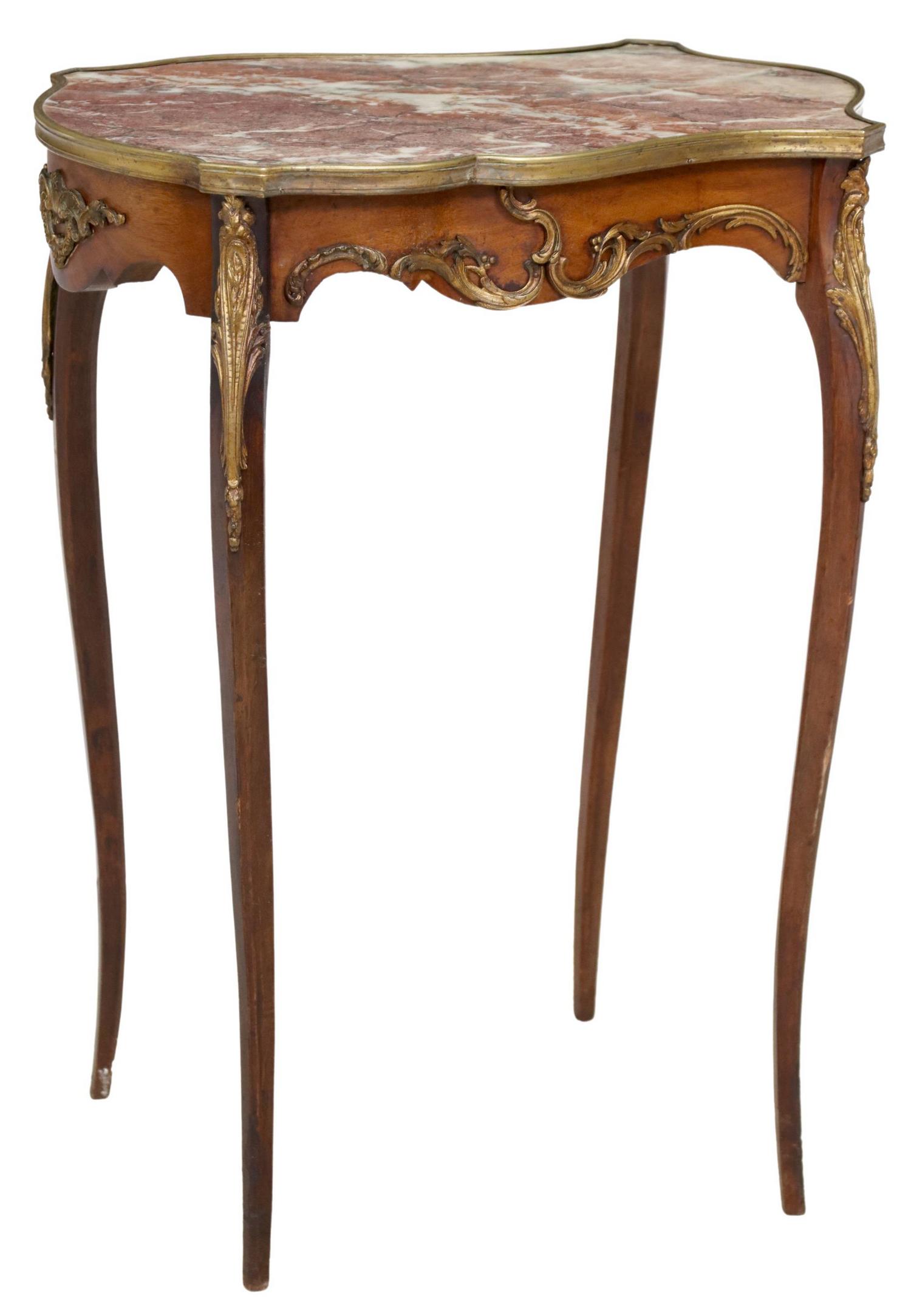 FRENCH LOUIS XV STYLE MARBLE-TOP SIDE TABLE (1 of 4)