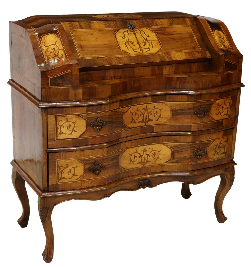 VENETIAN FIGURED PATCHWORK SLANT FRONT DESK (1 of 5)
