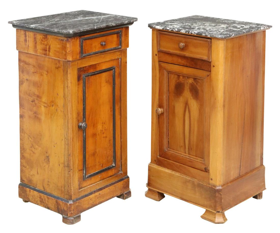 (2) FRENCH LOUIS PHILIPPE MARBLE-TOP NIGHTSTANDS (1 of 6)