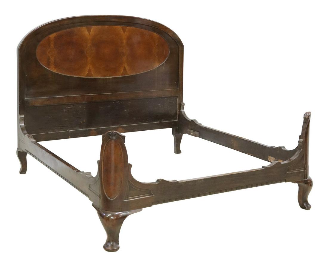 ITALIAN FIGURED VENEER INLAID BED (1 of 2)