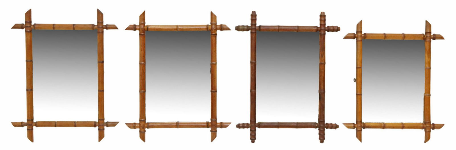 (4) FRENCH FAUX BAMBOO TURNED MIRRORS (1 of 3)