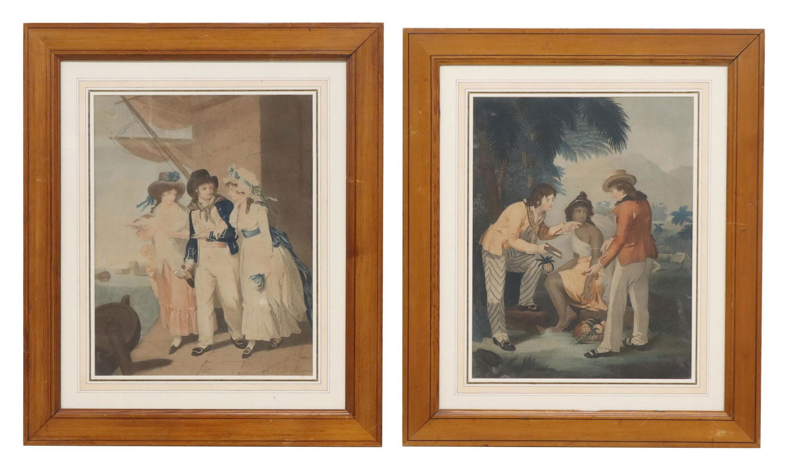 (2) AFTER HENRY SINGLETON STIPPLE ENGRAVINGS: (lot of 2) Framed stipple engravings on paper, after Henry Singleton (English, 1766-1839), including: (1) "British Plenty," sight: approx 19 5/8"h, 15.25"w, overall: 29.75"h, 25.25"w, (1) "Scarcity in